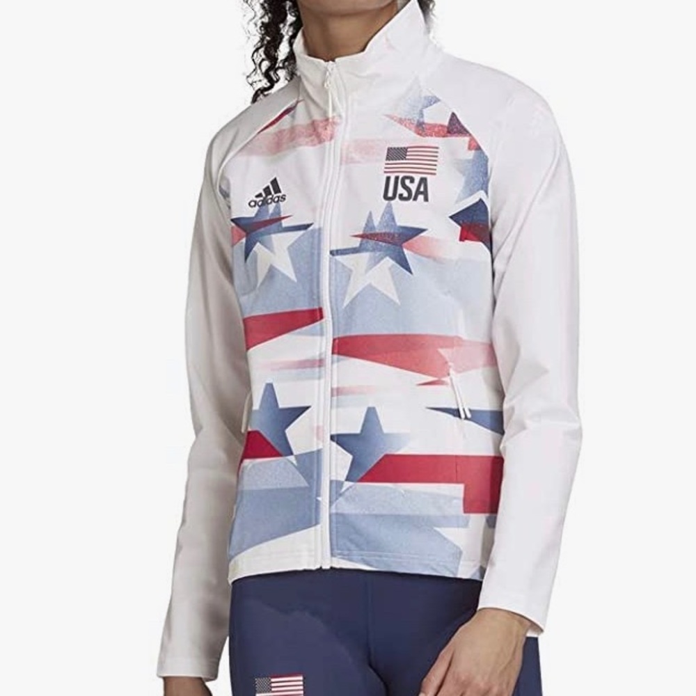 NWT Adidas Women's USA Volleyball Warm-up Jacket Size Large-Tall